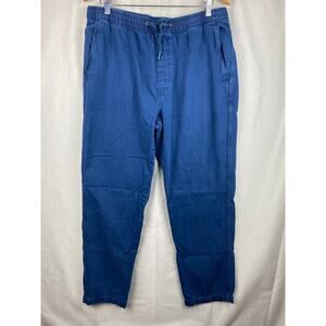Gap Blue Denim Pull On Pants Mens size Large L Pants Elastic Waist Drawstring
